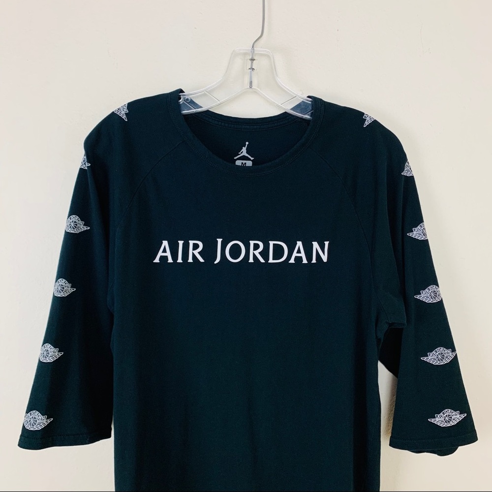 Michael Jordan Wings Logo 3/4 Sleeve Shirt Medium - Picture 4 of 9
